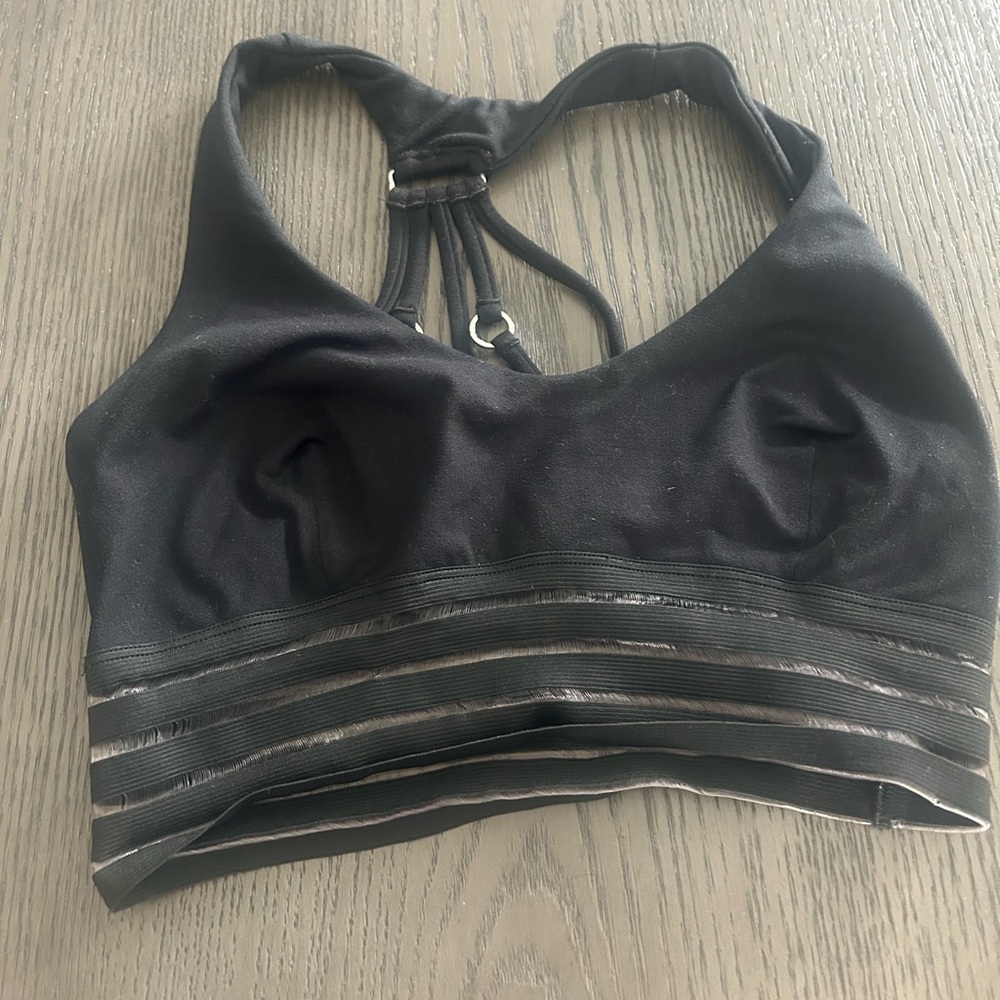 Black Strappy Women's Sports Bra